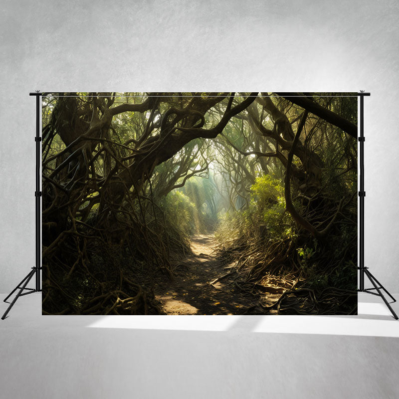 The Primeval Forest With Tangled Tree Roots Backdrop - Layoris