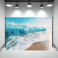 Towering Waves Beach Summer Photo Backdrop - Layoris