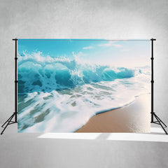 Towering Waves Beach Summer Photo Backdrop - Layoris