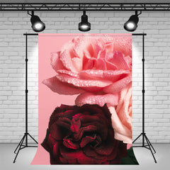 Pink And Crimson Roses Ladies Photo Backdrop - Layoris