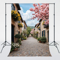 Small Town House Flowers Architecture Backdrop - Layoris
