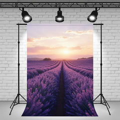 Purple Lavender Flower Sea Portrait Photo Backdrop - Layoris