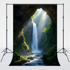 Cave Waterfall Landscape Photography Backdrop - Layoris