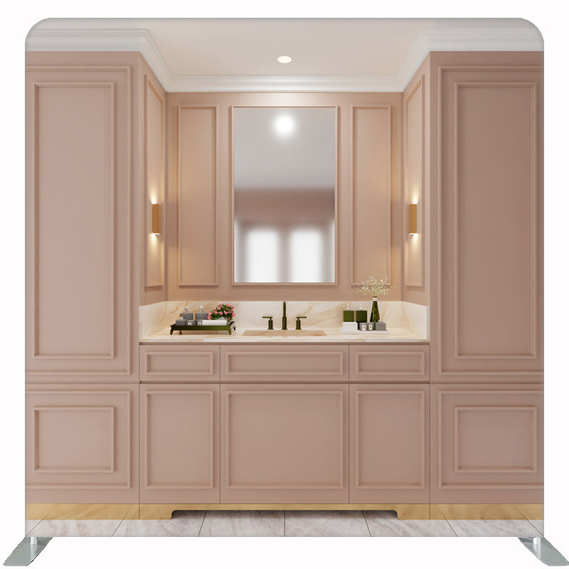 Dusty Pink House Wash Basin Square Tension Backdrop - Layoris