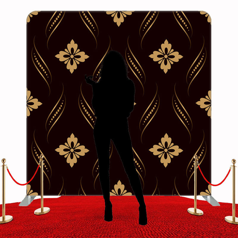 Golden Pattern Ribbon Double Sided Backdrop - Layoris