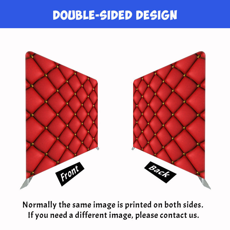 Red Plaid Sofa Texture Double Sided Backdrop - Layoris