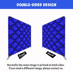 Blue Leather Sofa Texture Double Sided Backdrop - Layoris