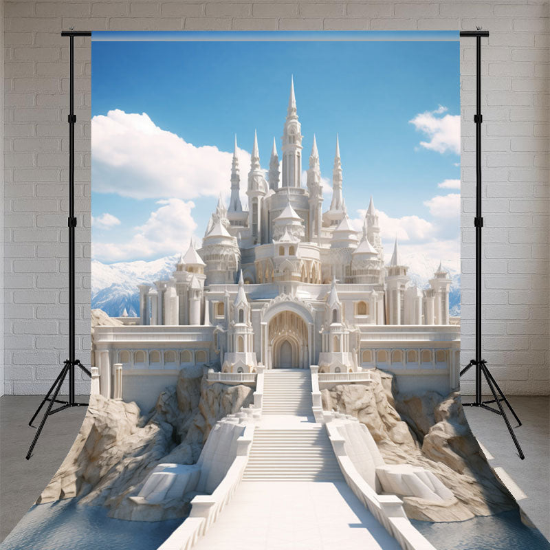 Brilliant White Castle Sweep Photography Backdrop - Layoris