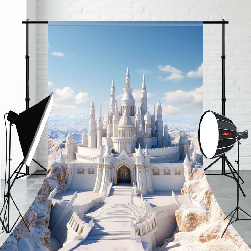 White Castle Blue Sky Sweep Photo Backdrop - Layoris