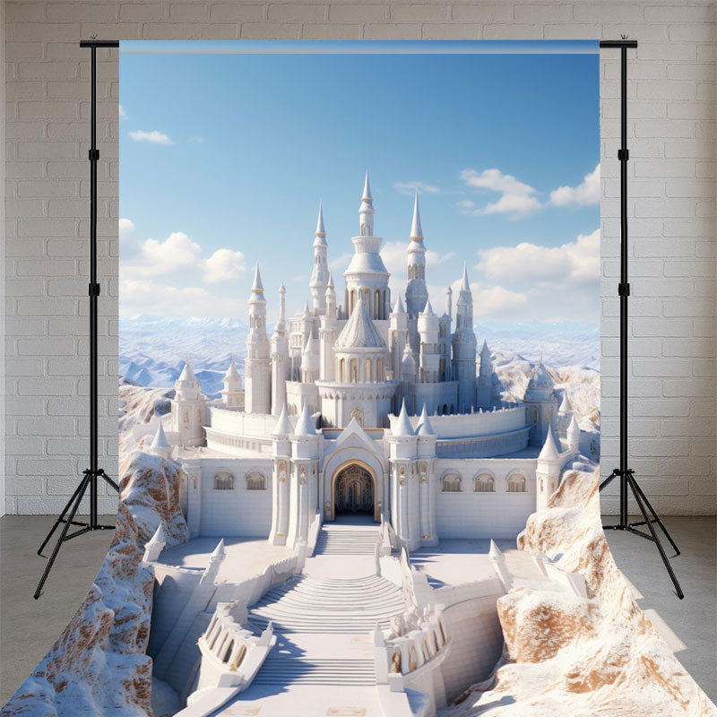 White Castle Blue Sky Sweep Photo Backdrop - Layoris