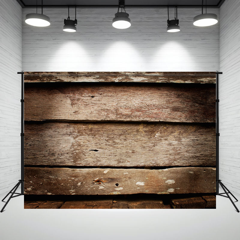 Brown Wooden Plank Center Light Photo Backdrop - Layoris