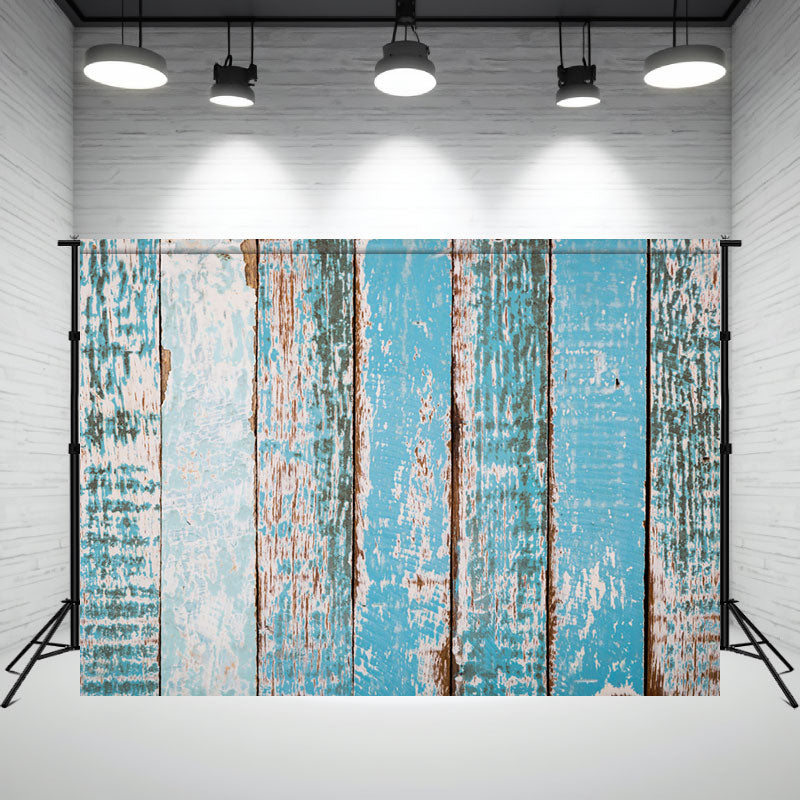 Blue Wood Grain Photography Backdrop - Layoris