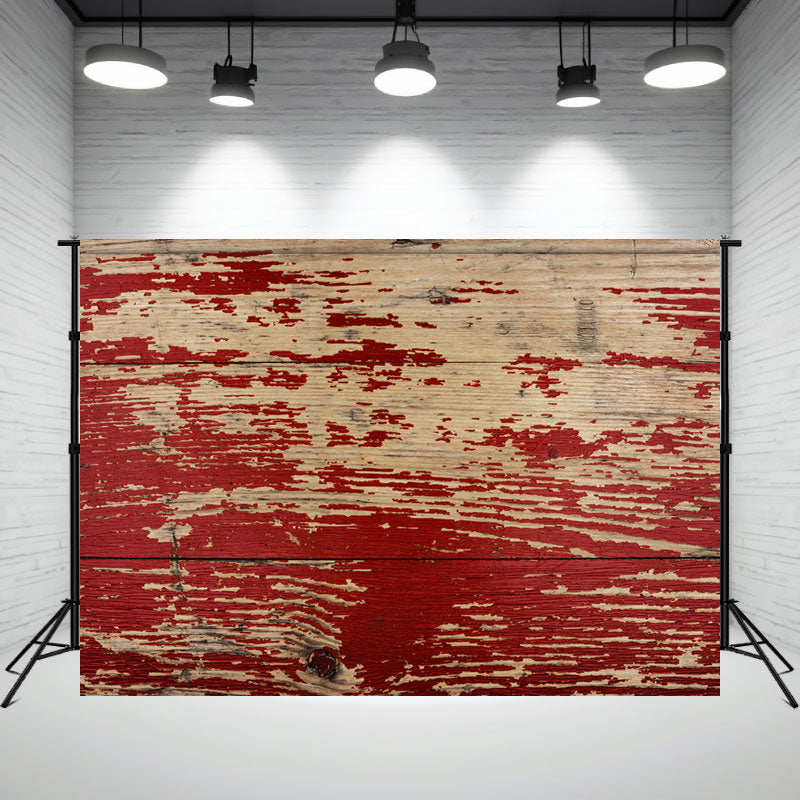 Red Old Wood Texture Photography Backdrop - Layoris