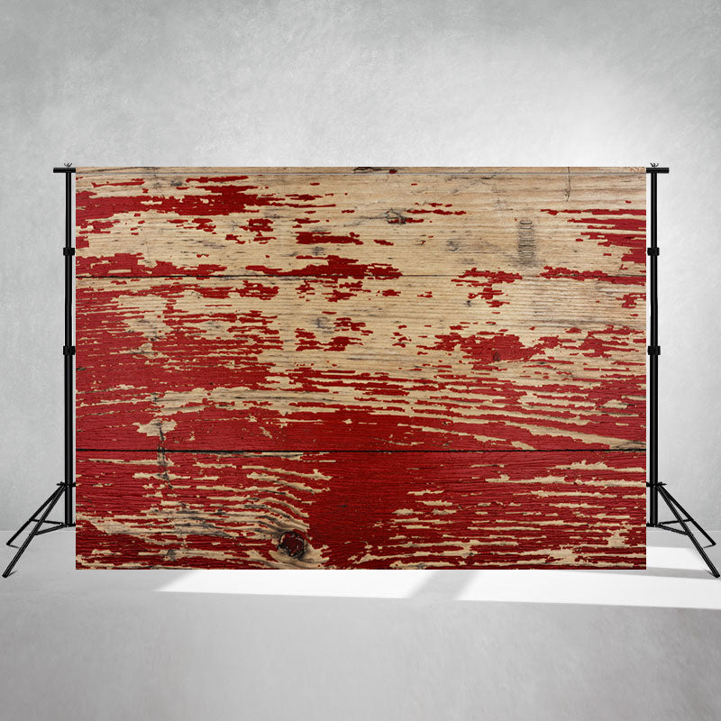 Red Old Wood Texture Photography Backdrop - Layoris