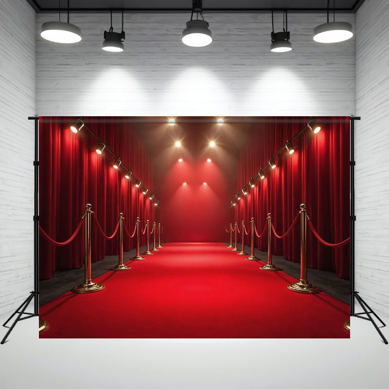 Red Carpet Event Venue Lighting Photo Backdrop - Layoris
