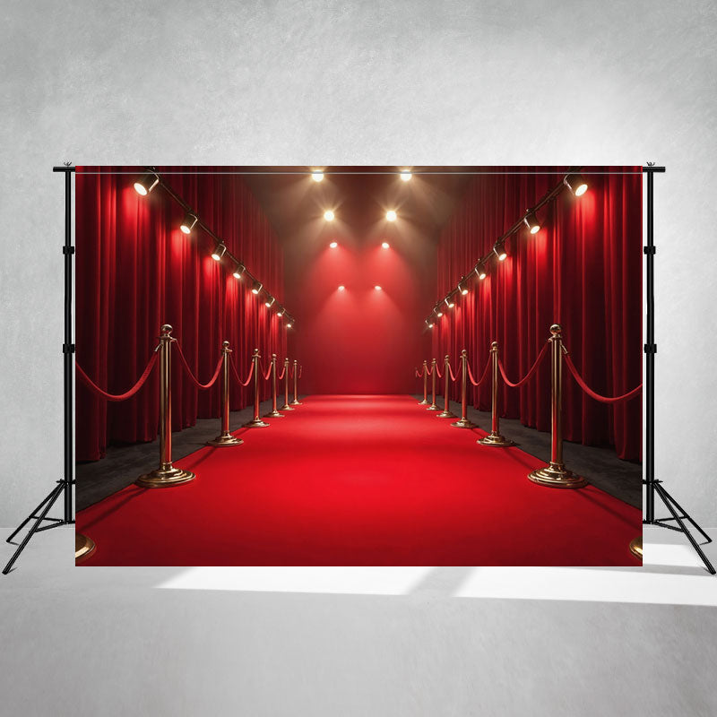 Red Carpet Event Venue Lighting Photo Backdrop - Layoris