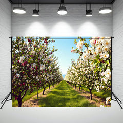 Apple Grove Flower Meadow Photography Backdrop - Layoris