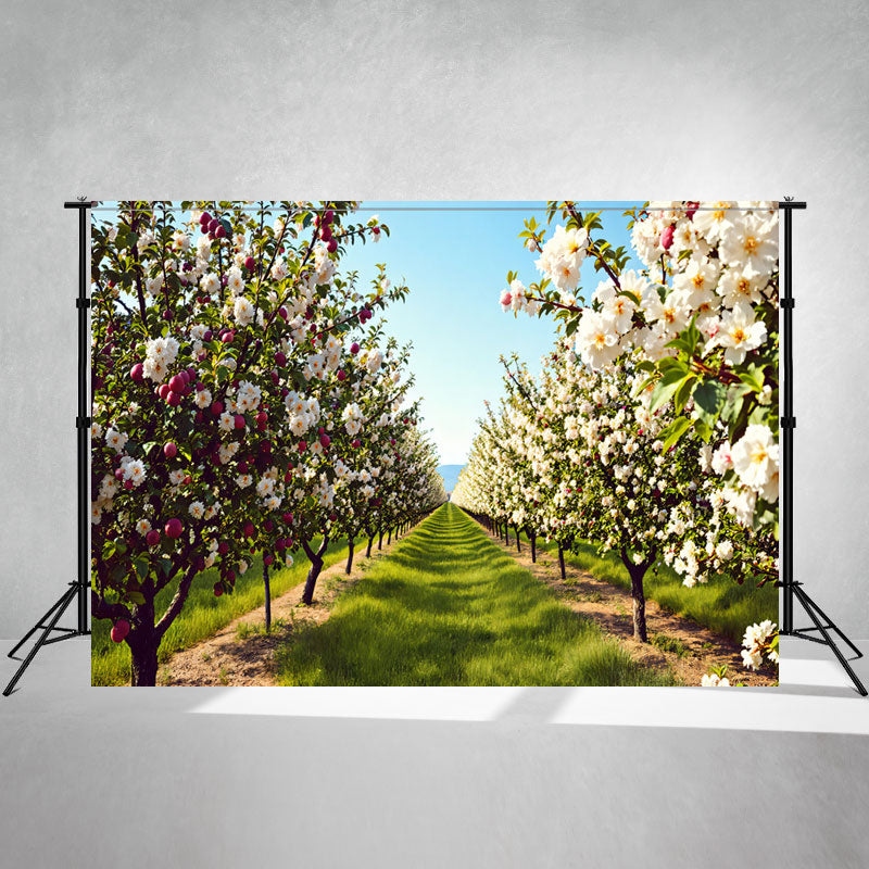 Apple Grove Flower Meadow Photography Backdrop - Layoris