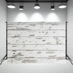 Old White Wooden Planks Photography Backdrop - Layoris