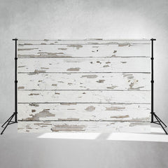 Old White Wooden Planks Photography Backdrop - Layoris