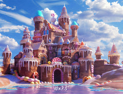 Candy Gingerbread Castle Photography Backdrop - Layoris