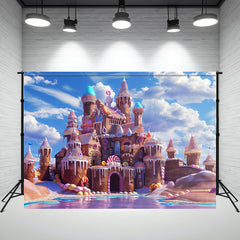 Candy Gingerbread Castle Photography Backdrop - Layoris