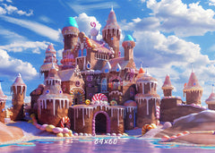 Candy Gingerbread Castle Photography Backdrop - Layoris