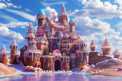 Candy Gingerbread Castle Photography Backdrop - Layoris