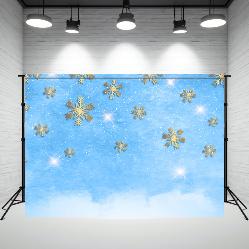 Snowflakes On Blue Abstract Texture Photo Backdrop - Layoris