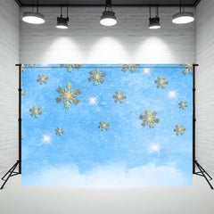Snowflakes On Blue Abstract Texture Photo Backdrop - Layoris