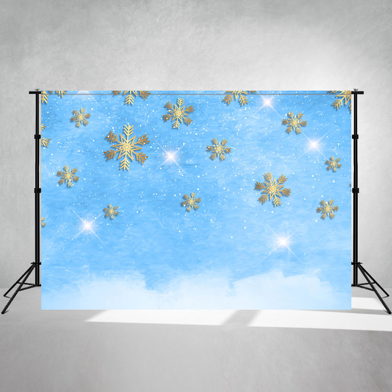 Snowflakes On Blue Abstract Texture Photo Backdrop - Layoris