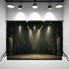 Black Curtain Stage Photography Backdrop - Layoris