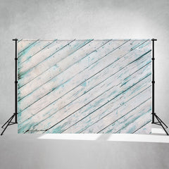 Slanted Blue White Wooden Planks Photo Backdrop - Layoris