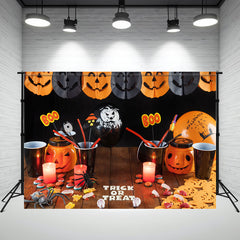 Boo Trick Or Treat Happy Halloween Backdrop - Layoris