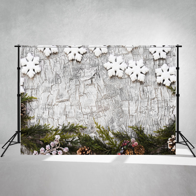 Snowflake Pine Cone Diy Christmas Photo Backdrop - Layoris