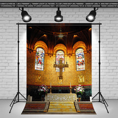 Classical Church Cross Architectural Backdrop - Layoris
