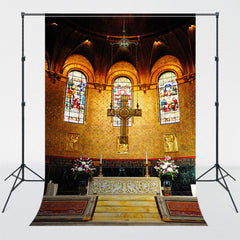 Classical Church Cross Architectural Backdrop - Layoris