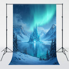 Lake Castle Aurora Fairy Tale Photography Backdrop - Layoris