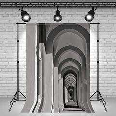 Gray Endless Arches Portrait Photo Backdrop - Layoris