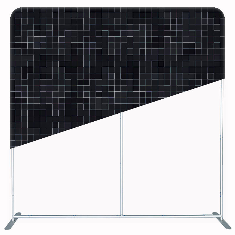 Black Pixel Texture Double Sided Backdrop - Layoris