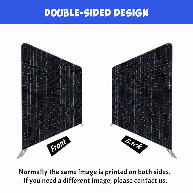 Black Pixel Texture Double Sided Backdrop - Layoris