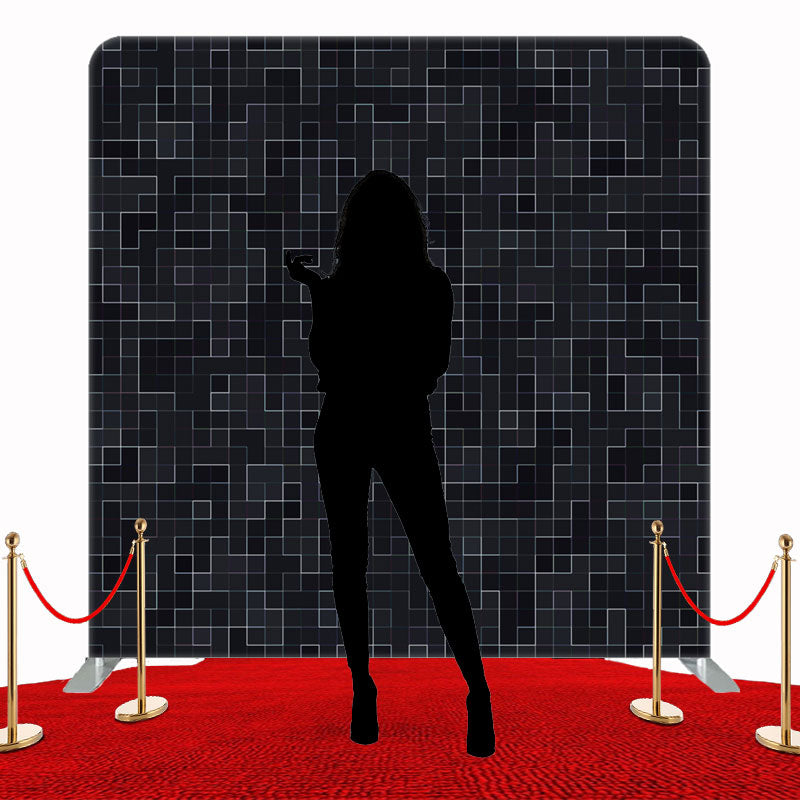 Black Pixel Texture Double Sided Backdrop - Layoris