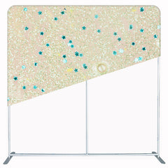 Blue Stars And Gold Glitter Double Sided Backdrop - Layoris