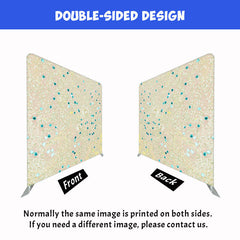 Blue Stars And Gold Glitter Double Sided Backdrop - Layoris