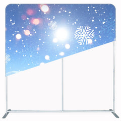 Snowflakes Snow Blue Sky Double Sided Backdrop - Layoris