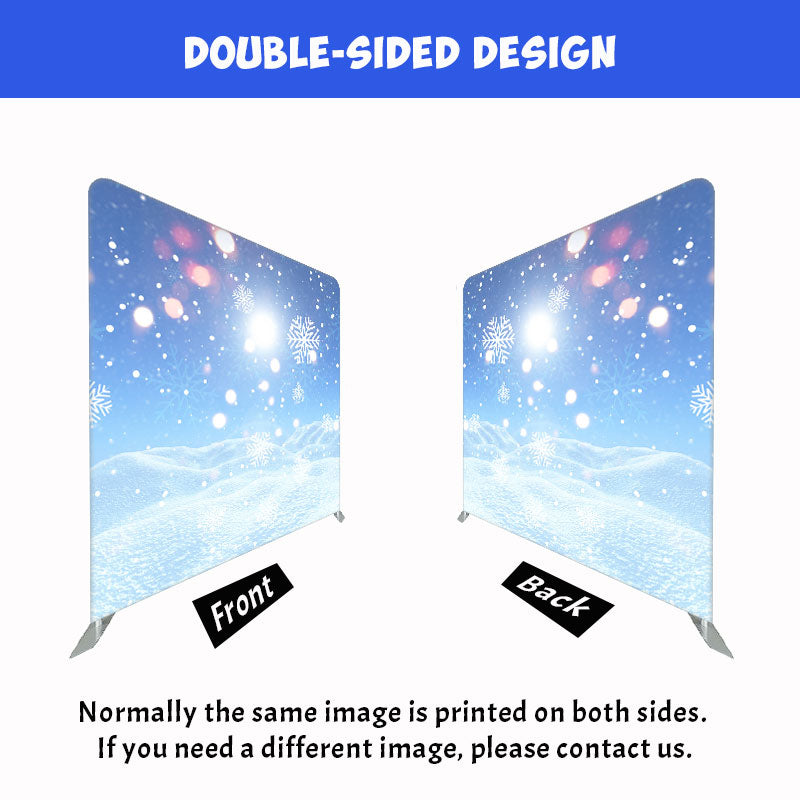 Snowflakes Snow Blue Sky Double Sided Backdrop - Layoris