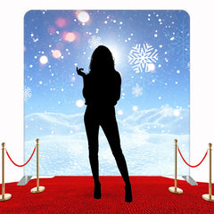 Snowflakes Snow Blue Sky Double Sided Backdrop - Layoris