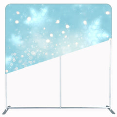 Snowflake Polka Dot Bokeh Blue Double Sided Backdrop - Layoris