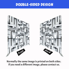 Black And White 3D Lines Double Sided Backdrop - Layoris