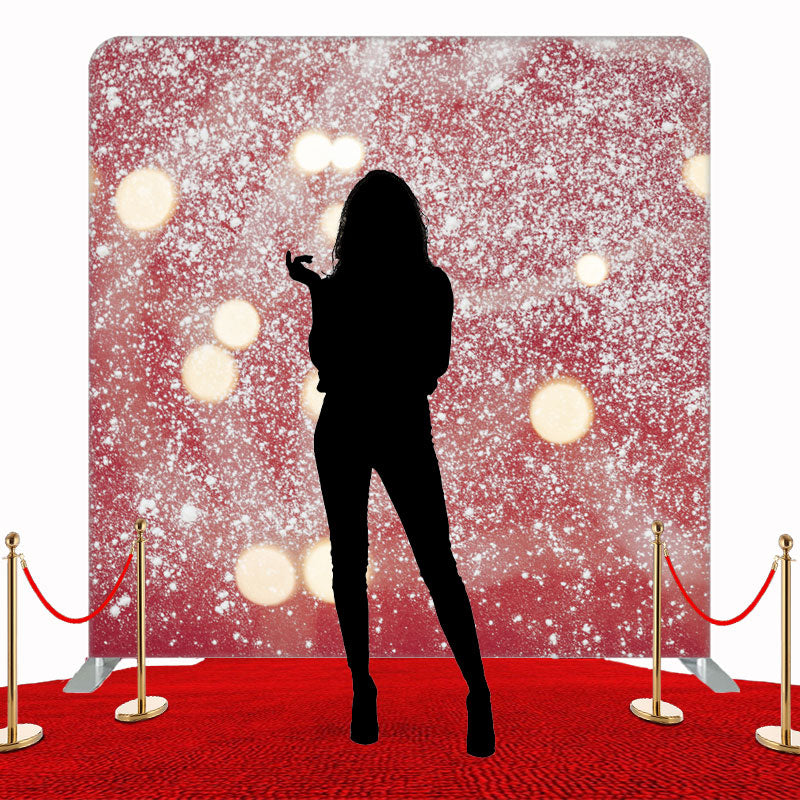 Bokeh Dots On Red Background Double Sided Backdrop - Layoris